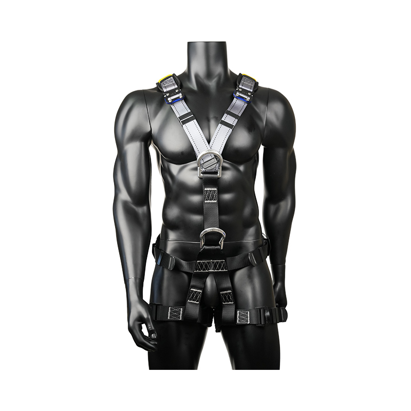 KA14-1 Ham de alpinism cu 5 inele D din aluminiu, 2 catarame cu eliberare rapida EN361